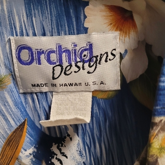 ORCHID DESIGNS patterned Hawaiian shirt 3XL - Picture 2 of 2